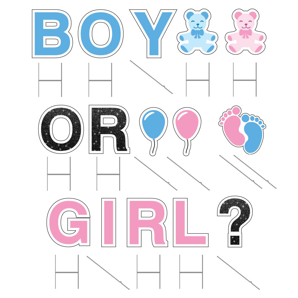 Gender Reveal Yard Letters Free Shipping Vispronet